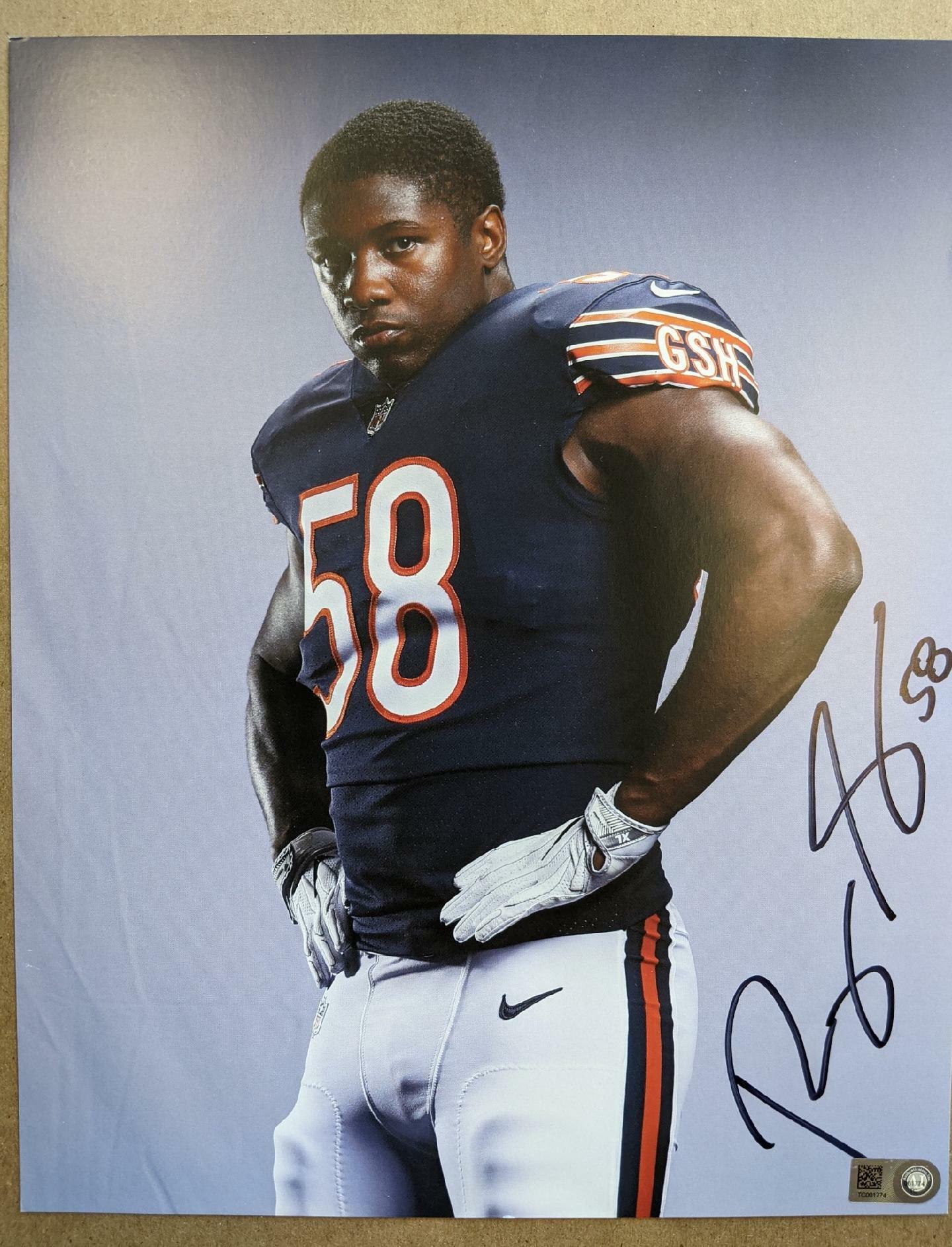 Roquan Smith, Chicago Bears #58 - Autographed Photo - FHN Gala VirtuALE  Auction